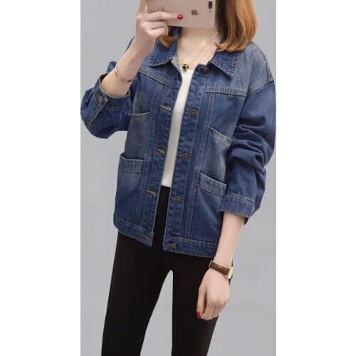 Jean jacket 2018 women autumn winter fashion outerwear denim jeans jacket women streetwear female ladies jeans jackets DD1547