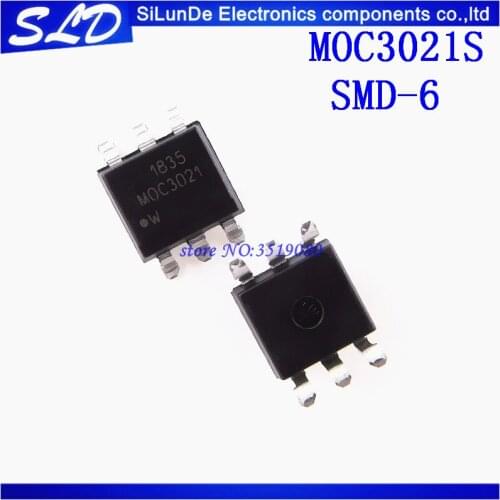 10pcs/lot MOC3021S SOP-6 EL3021S MOC3021 MOC3021S-TA1 SOP photoelectric coupler new and original
