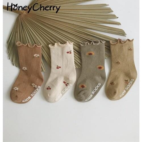 Floral children socks baby socks non-slip floor socks girl baby cotton sock cheap stuff