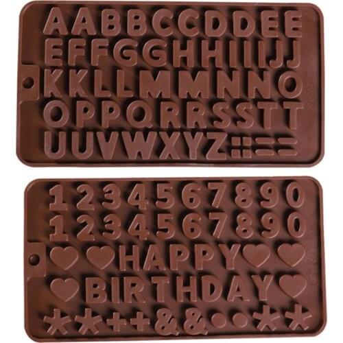 Cake decorating tools silicone chocolate mold letter and number fondant molds cookies bakeware tools 3D diy best quality