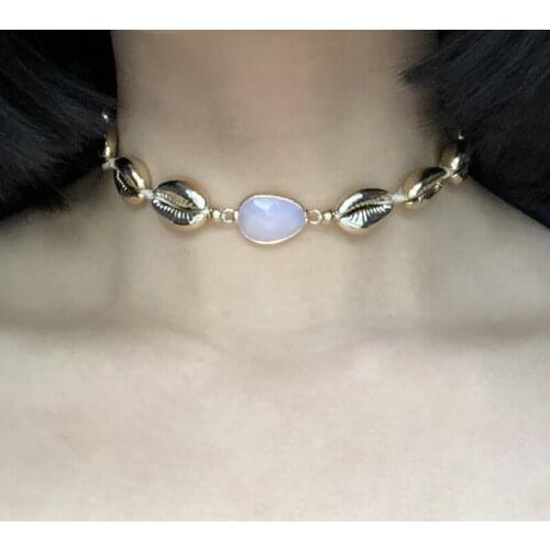 KBJW Original Design Fashion Hot PUKA Shell Necklace Bracelet Set Gold Color Nature Shell Charm Handmade Jewelry Necklace Set