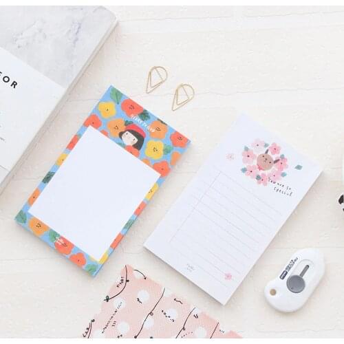 Cartoon girl notepad memo pad 70 sheet mini diary planner To do list Cute Stationery Office School supplies A6854