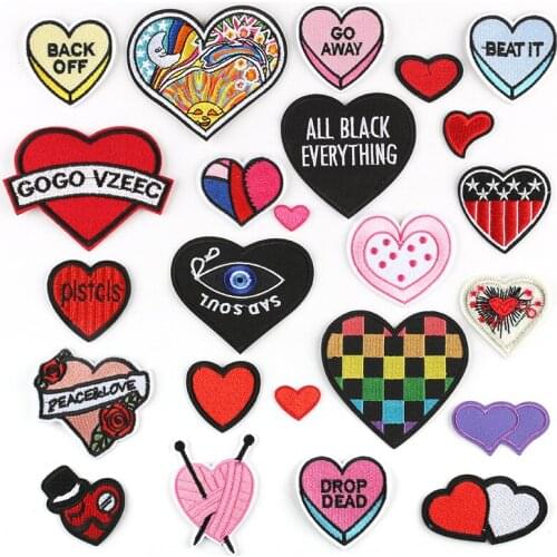 Fall In Love Symbol Different Styles Sweet Heart Patch Embroidered Diy Sew on Apparel Label Accessories