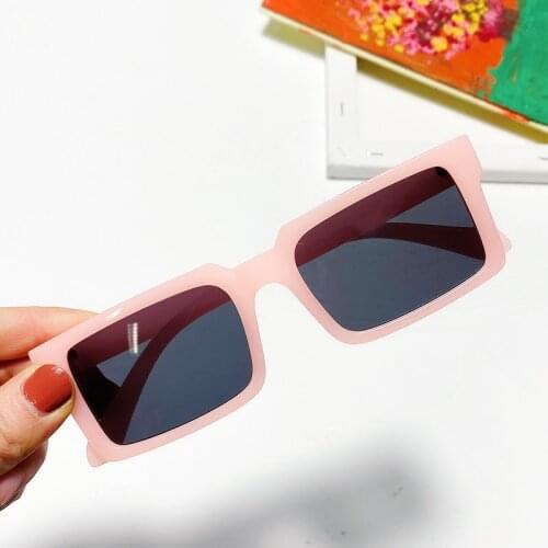 2021 New Rectangle Square Sunglasses Women Men Fashion Luxury Vintage Color Gradients Lens Frame Cool Sunglasses
