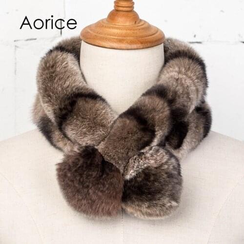 Aorice SF756 Winter New Ladies Real Fur Scarf Fashion Rabbit Fur Scarf Has A Variety Of Color Optional