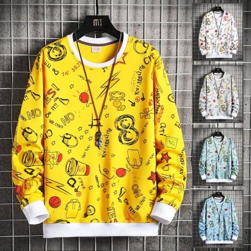 New Fashion Hand printed Pullover Hoodies Streetwear Men Casual Harajuku Hoodie Mens Hip Hop Hipster Male Sweatshirt Tops Man