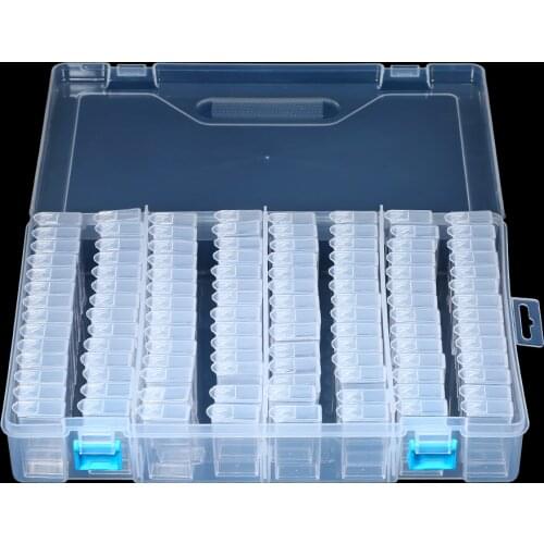 42/64/84/112 Slots Transparent Plastic Storage Box For jewelry Rings Rhinestone Diamond Painting Organizer Storage Tool