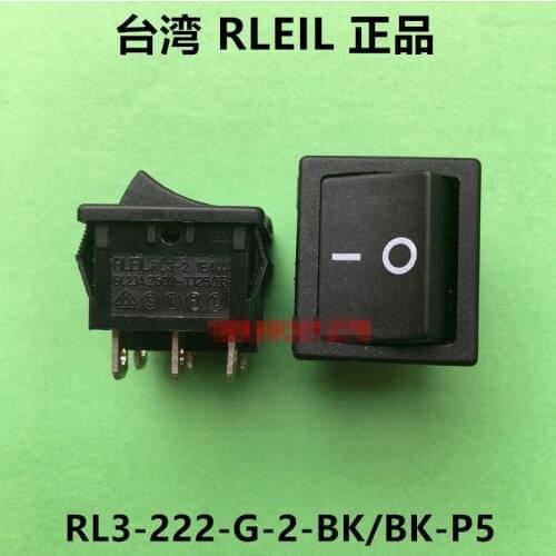 Original new 100% RL3-222-G-2-BK/BK-P5 rocker switch 6A250VAC