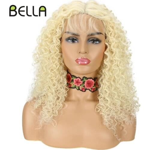 Synthetic Blonde 613 Afro Curly Wig 6 Colors Avaliable Afro Curly Hair Cosplay Daily Middle Part Wig For Woman Mix Brown Bella