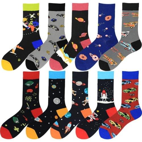Peonfly 2020 New Colorful Cotton Mens Long Harajuku Hip Hop Funny Skull Cool Dress Socks for Male Wedding Christmas Gift