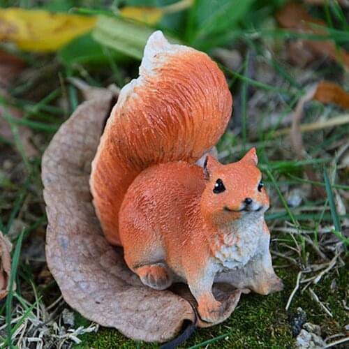 Hot Resin Landscape Decoration Cute Little Squirrel Resin Crafts Courtyard Micro Landscape Bonsai DIY Small Ornaments