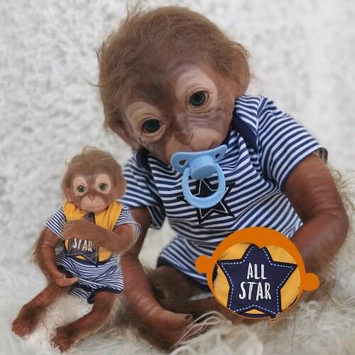 50cm Realistic Baby reborn Monkey Doll Lifelike Bebe reborn boneca Macaco Handmade Detailed Painting Art Dolls toys