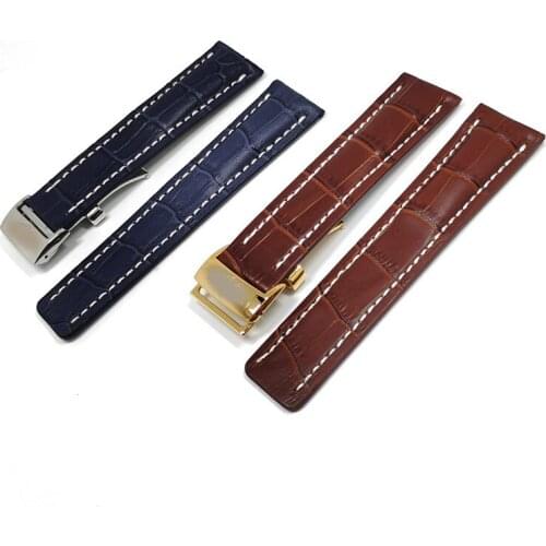 Watch Band For Breitling SUPEROCEAN AVENGER NAVITIMER Genuine Real Leather Men Watch Strap Watch Accessories Watch Bracelet Belt