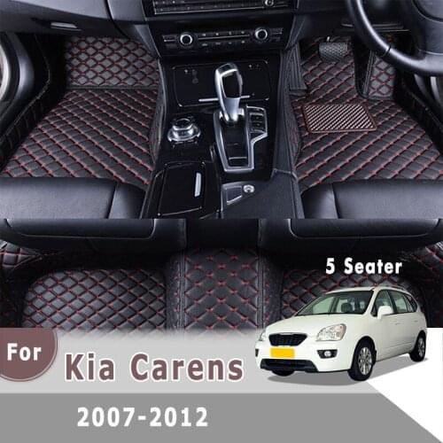 RHD Carpets For Kia Carens 2012 2011 2010 2009 2008 2007 (5 Seats) Car Floor Mats Artificial Leather Auto Interior Accessories