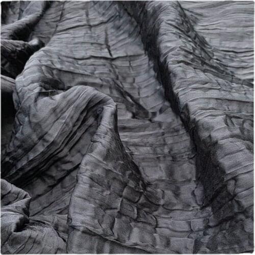 Width 59" Simple Pleated Glossy Acetate Like Chiffon Fabric By The Half Yard For Dress Shirt Material