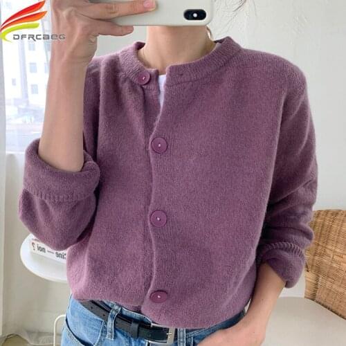Sweater Women 2020 Autumn Winter New Womens Knitwear Casual Single Button Knitted Women Pillovers Korean Lady Sweaters Outwear