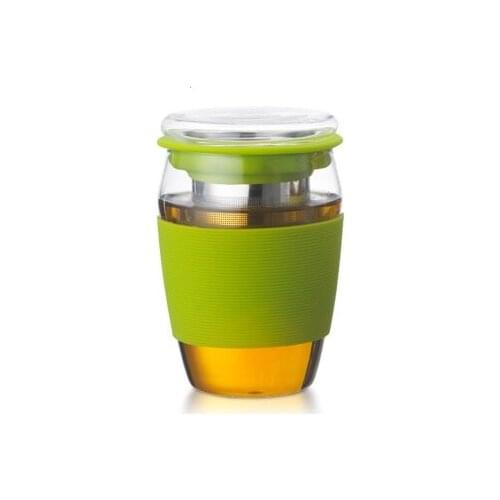 PINDEFANG 1PC 450ml Heat-resistant Glass Tea Cup With Glass Lid and cover Daily Drinkware Juice Mug Personal Water Tea Cup