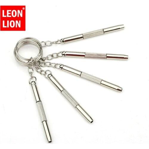 LEONLION Aluminum Steel Precise Screwdriver 5Pcs Portable 3 in 1 Eyeglass Sunglasses Watch Repair Tools Eyeglass Screw