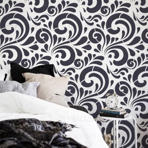 50cm 70cm Stencil For Decor Wall Mandala On The Furniture Paint Large Template Painting Decoration Pattern Wave Pattern S114