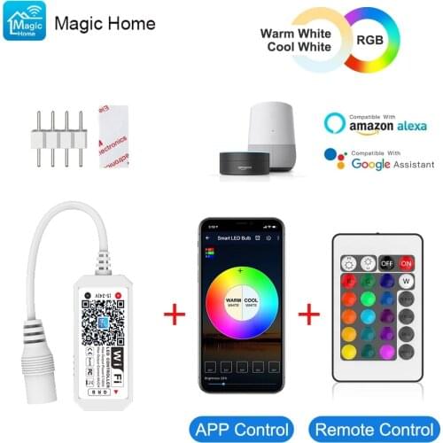 Smart Wifi Controller RGBW Color Changing Remote Control For Led Strip DC 5-28V Works With Alexa Google Home Assistant IFTTT
