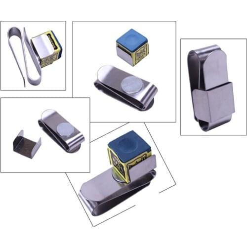 Xmlinvet 2pcs/lot New Silver Stainless Steel High Magnetic S-shape chalk holders Billiards Pool Carom Snooker chalk cages