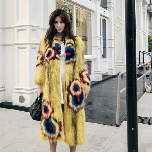 Fox Korean Fashion Winter Long Real Fur Coat for Women Clothes 2020 Manteau Femme YY922