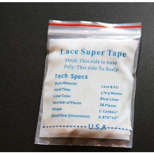 10 bags./lot super qualtiy Free shipping 36pc/lot , high quality lace super tape for toupees /mens wig
