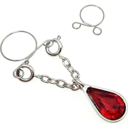 10pcs Sexy Lady Adjustable Non Pierced Cilp on Long Dangle Nipple Rings Nail Water Drop Ring Jewelry Tunnel Jewelry Accessories