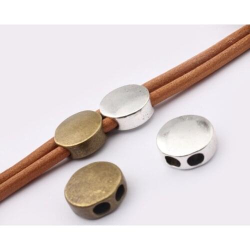 10pcs Slide Spacer Fit 4.5mm Round Leather For DIY Jewelry Bead jewelry findings