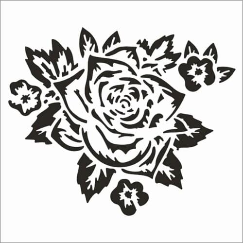 13x14cm blossom rose Scrapbook Stencils Spray Plastic Mold Shield DIY Cake Hollow Embellishment Printing Lace Ruler Valentine