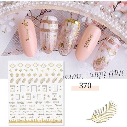 3D White Gold Moon Nail Sticker White Silver Stars Nails Decals Design Self Adhesive Decoration Art Sticker for Manicure