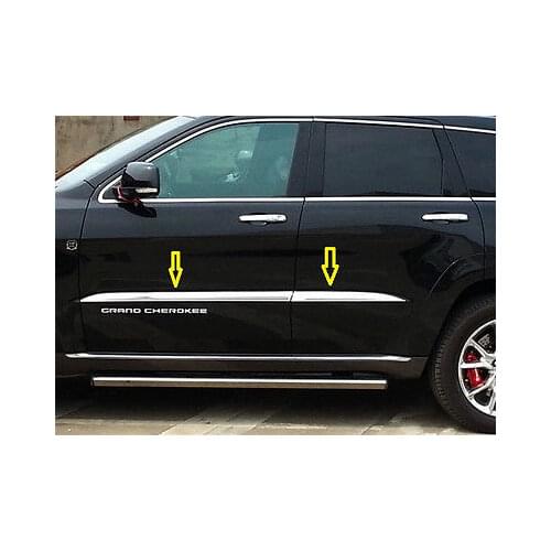 4pcs Chrome door body side molding Strip trim for JEEP Grand Cherokee 2014-2017