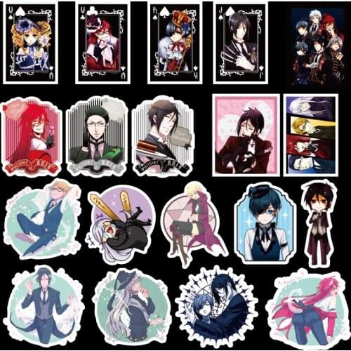 50Pcs Japan Anime Black Butler Cartoon Stickers For Luggage Car Laptop Notebook Decal Fridge Toy Skateboard Sticker LD