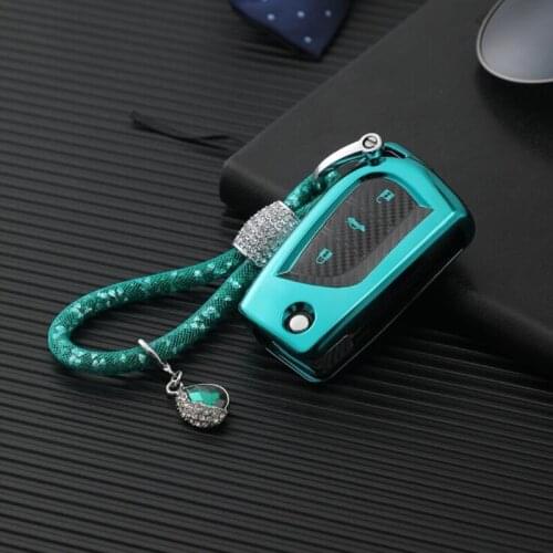 Carbon fiber + TPU Diamond Car Key Case Cover shell For Toyota Corolla Avensis RAV4 Auris Chave Camry Yaris 2014 Hilux 2007