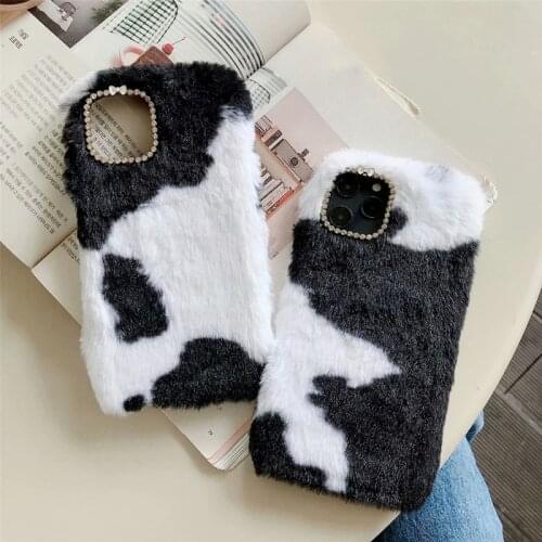 Winter Warm Hair Plush Furry Case For iPhone 12 11 Pro Max SE 2020 X 10 6 6s 7 8 Plus XR XS Max Mix Color Fluffy Phone Case Capa