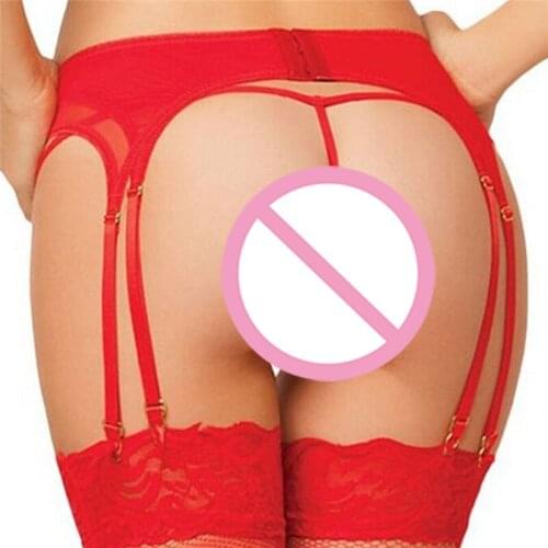 1 PC Exotic Nightie Stockings Wedding Lingerie Women Sexy Garter Belt Black Red Sheer Floral Lace Garter Belt Suspender 55-76 CM