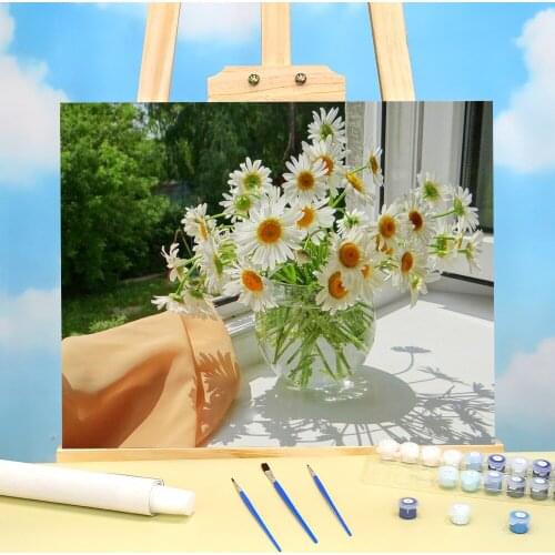 Flowers Coloring By Numbers Painting Package Oil Paints 40*50 Paiting By Numbers New Design For Children Art