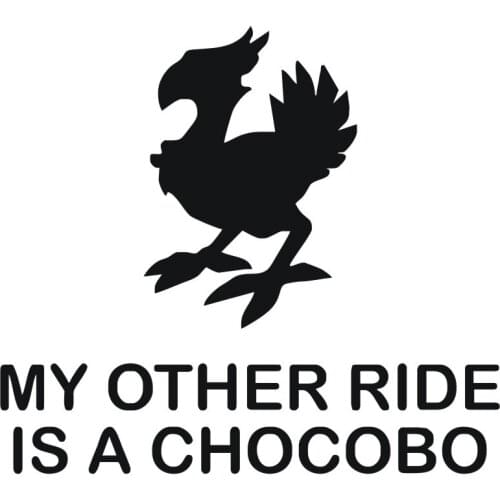 Dawasaru My Other Ride Is A Chocob Car Sticker Personalized Decal Truck Motorcycle Auto Accessories Decoration PVC,14cm*12cm