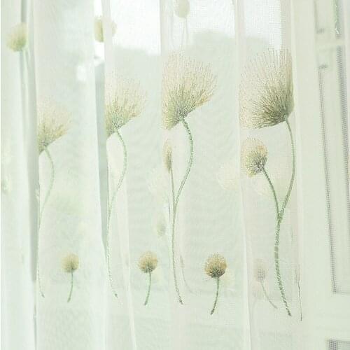 European and American style floral design 100% polyester white embroidered curtains living rooms bed rooms screens windowtreatm