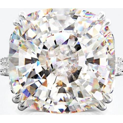 Cushion Cut 10ct Moissanite Diamond Ring 100% Original 925 sterling silver Engagement Wedding band Rings for Women Party Jewelry