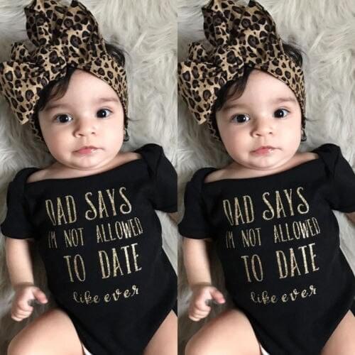 Citgeett Newborn Baby Girls Bodysuit Jumpsuit Leopard Headband Outfits Clothes Set 0-18M