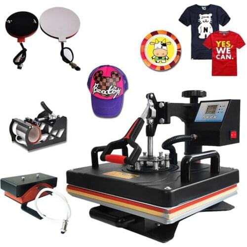 12" x 15" Heat Press Machine Swing Away Sublimation Printing 15 in1 Combo Heat Transfer Design for T-Shirt Hat Cap