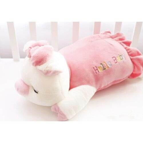 About 40cm prone pig plush toy soft pink hello baby pig pillow ,birthday gift h751