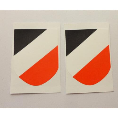 2PCS WW2 GERMAN HELMET STICKER DECAL SET Military War Reenactments