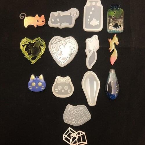 New Transparent Silicone Mould Dried Flower Resin Decorative Craft DIY Fox bottle fish squirrel Mold epoxy resin molds for jewel