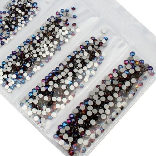 Wholesale Mixed Rhinestone DIY Crystal Nail Art flat decor Nails Decoration Non Hotfix Fabric crystal Nail flat back Glue ss3-10