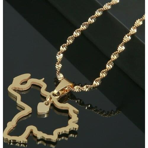 Stainless Steel Venezuela Map Pendant Necklace Trendy Venezuela Map Chain Jewelry