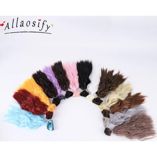 Allaosify BJD Hair Curly 25CM*100CM BJD WIG For Dolls Synthetic Wig