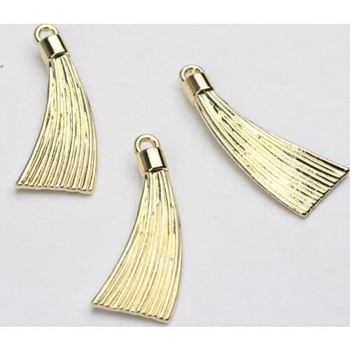11*34mm 6pcs/lot Zinc Alloy Golden Tassel Shape Charms Pendant For DIY Jewelry Making Finding Accessories