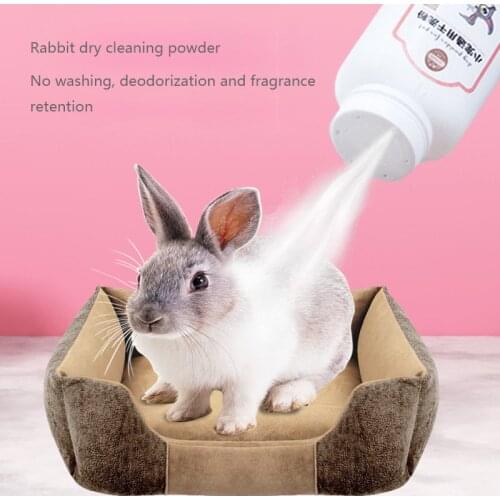 Rabbit Dry Cleaning Powder 260g Little Pet Bathing Products Shower Gel guinea pig deodorizer to remove urine odor